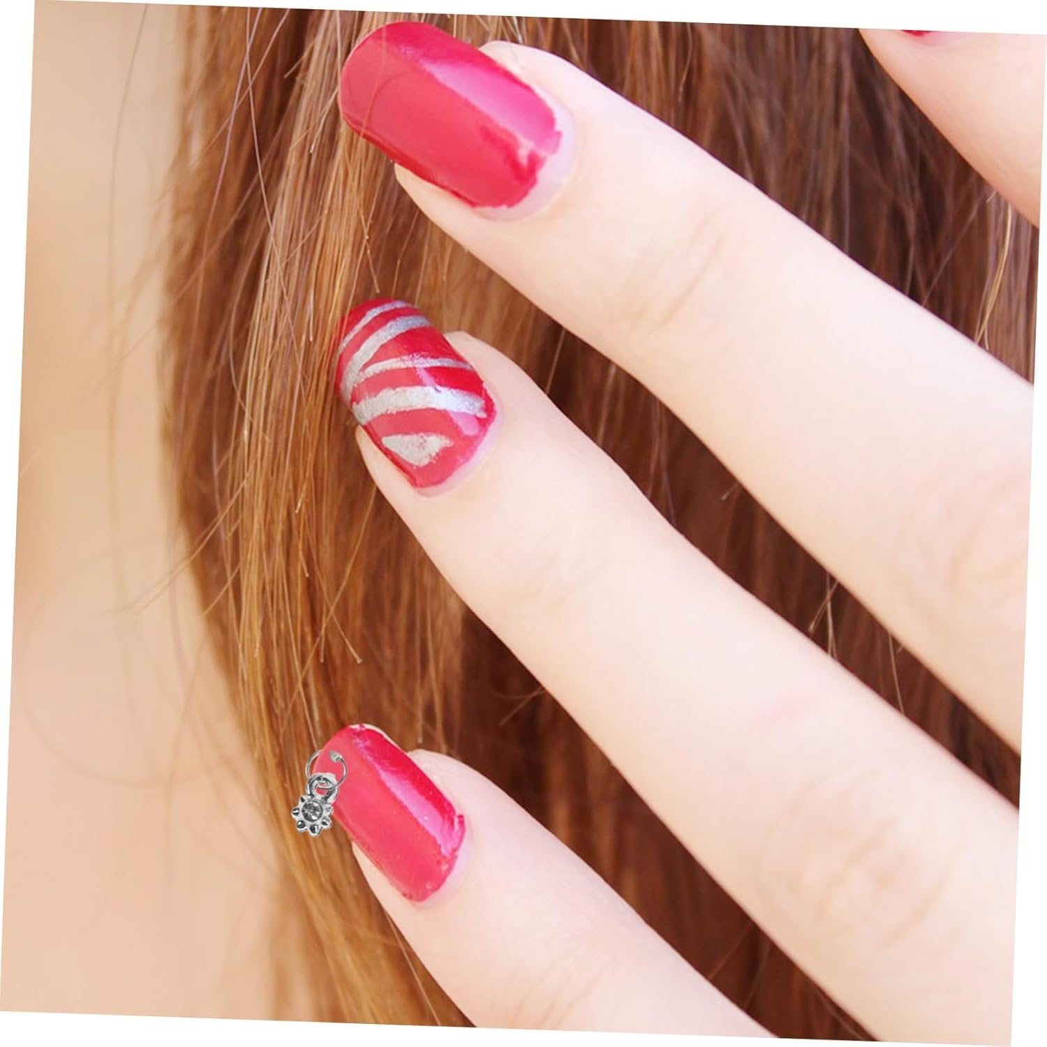 GRADENEVE 2 Sets Silver Manicure Charms Nail Art Accessories DIY Decoration for Home Salon Use Versatile Nail Supplies image number 1