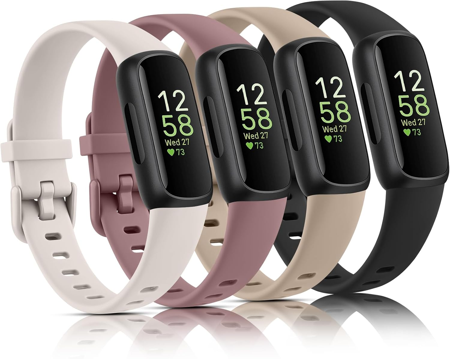 Leonids for Fitbit Inspire 3 Bands Women Men, 4 Pack Soft Sport Straps Compatible with Fitbit Inspire 3 Fitness Tracker