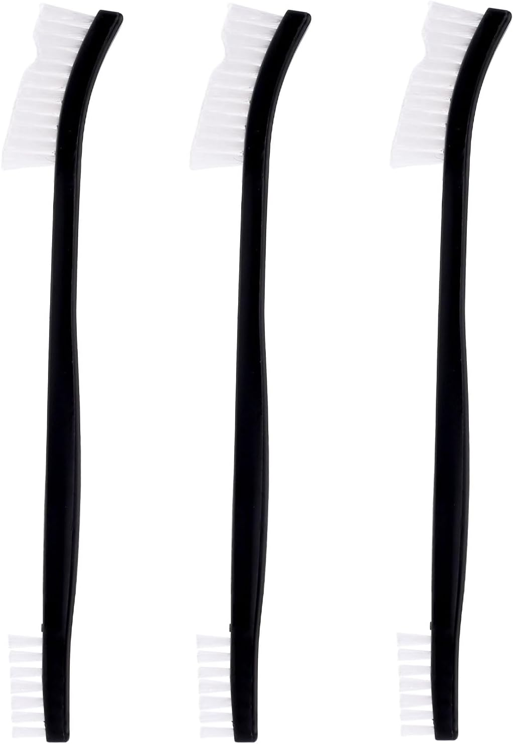 3Pcs Double-Ended Cleaning Brushes, All-Purpose Nylon Small Detailing Brushes with Plastic Handle for Kitchen Bathroom Gaps Corner Small Space image number 1