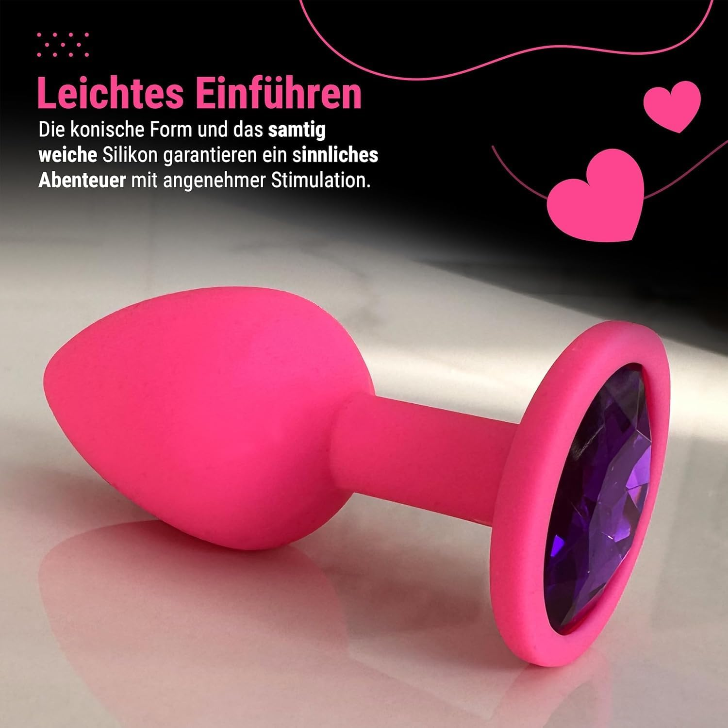 Indopace 3 Pcs Super Quality Silicone Plug Anales Plated 3D Acrylic Diamond Jewelry 3 Crystal Color Men Women Couples Good Shape Plug image number 4