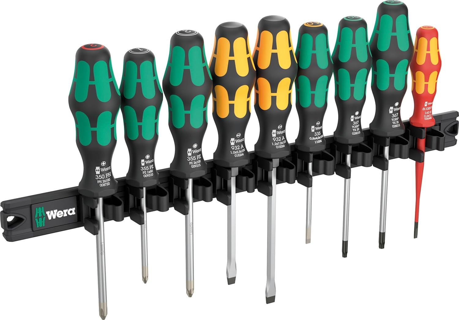 Wera 9650 Magnetic Rail Kraftform Screwdrivers Set (9-Pieces)