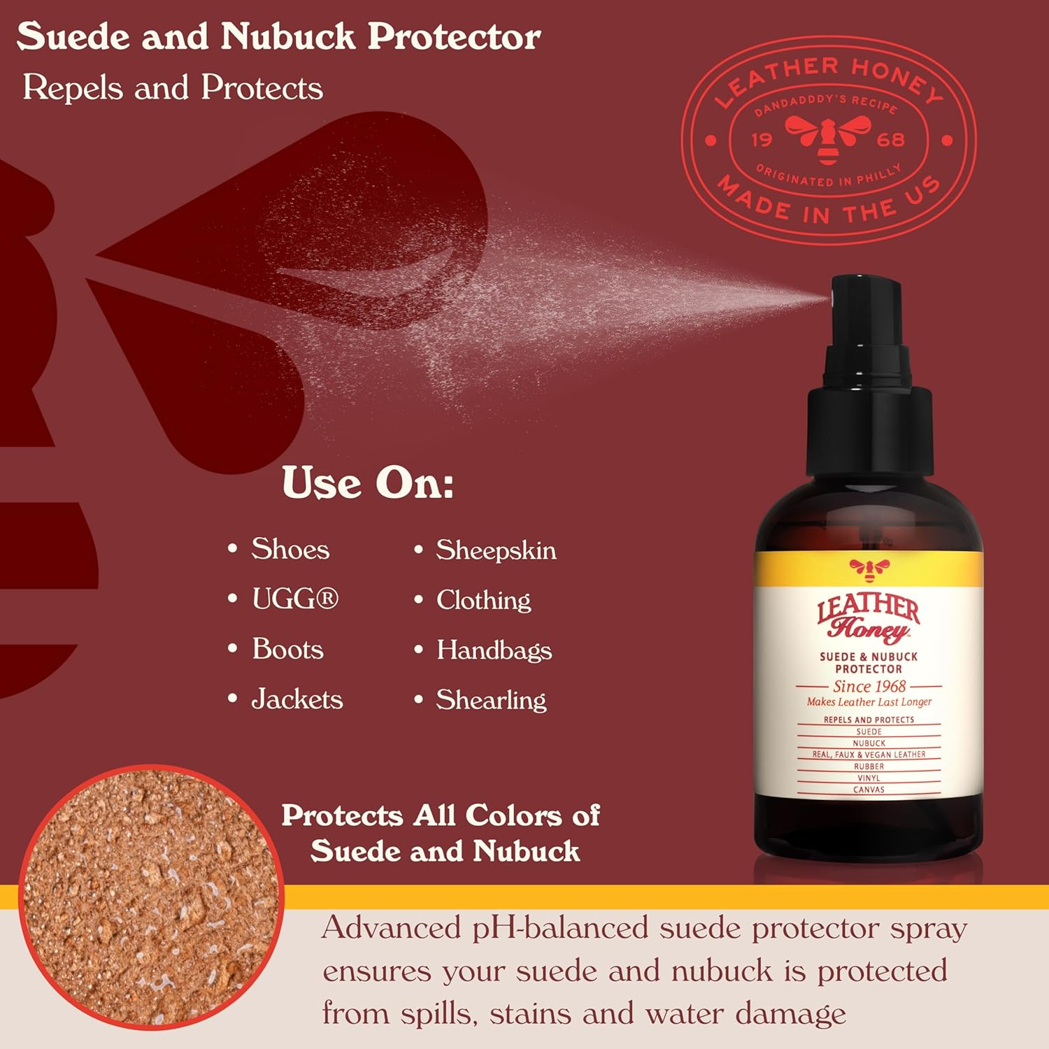 Leather Honey Suede Protectant Spray, 4Oz image number 6