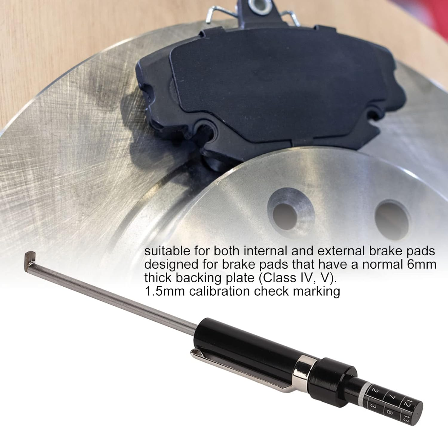 Car Brake Pad Detection Pen Scale Tire Depth Gauge Measuring Tool Universal image number 1
