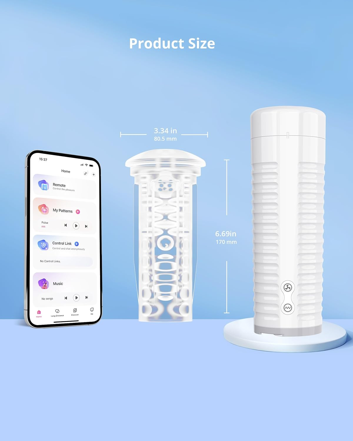 LOVENSE Pocket Pussy for Men, Max 2 Electric Masturbator Cup Accessories, 3D Realistic Crystal Neutral Hole Sleeve