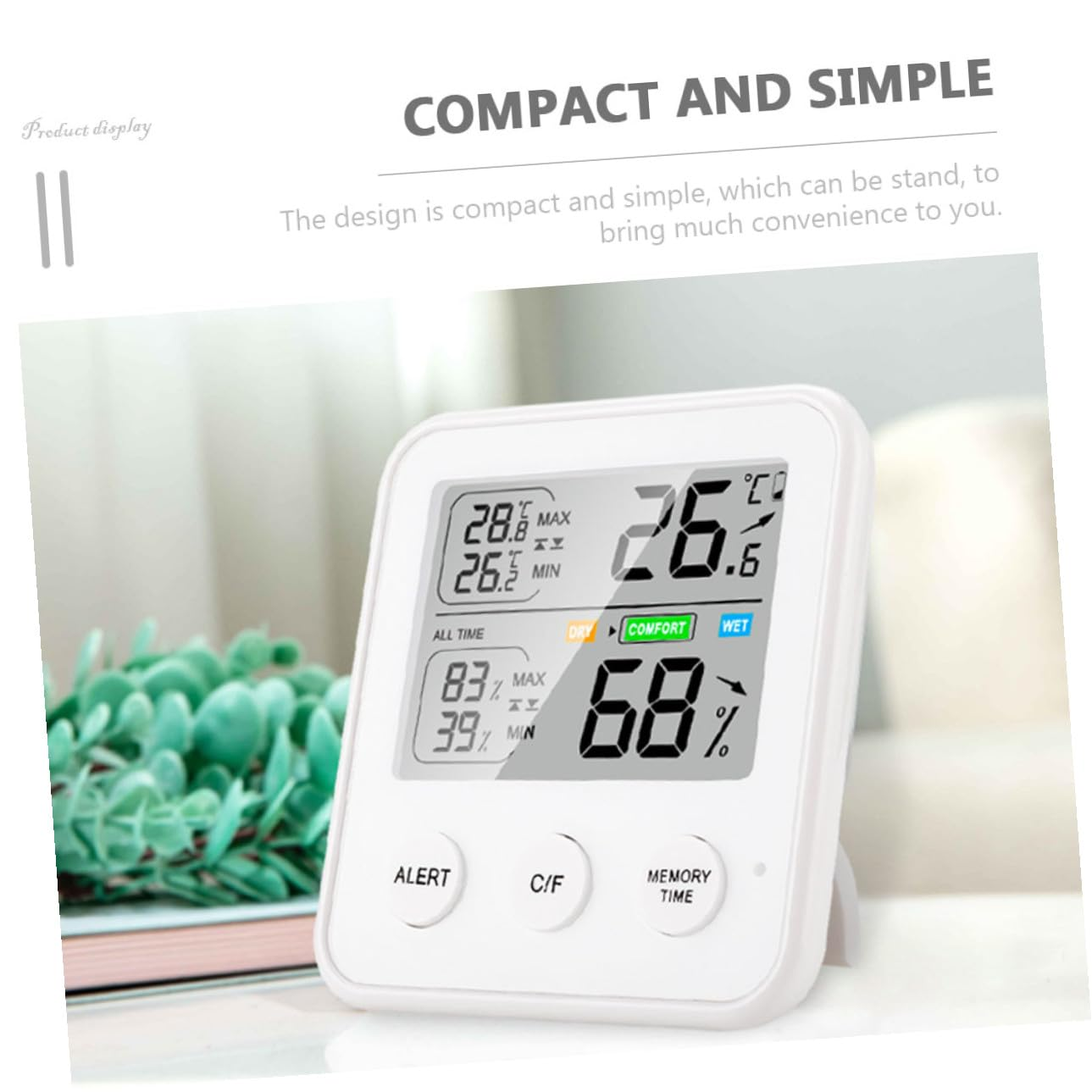 DECHOUS Digital Thermohygrometer Temperature and Humidity Monitor for Indoor Home Use LCD Display Thermometer Gauge image number 5