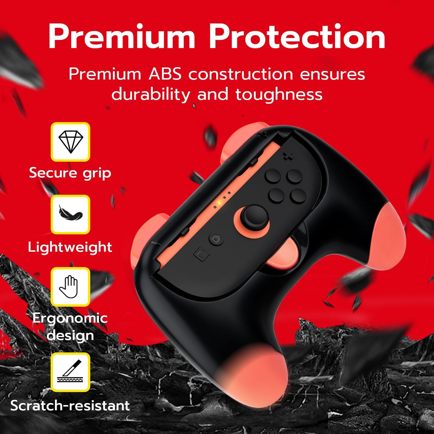 Mcbazel Joy Con Grips for N-Switch 2 Controllers - Ergonomic Anti-Slip Handles with Enhanced LR Triggers, Snug Fit ABS Accessories Kit (2 Pack) image number 4