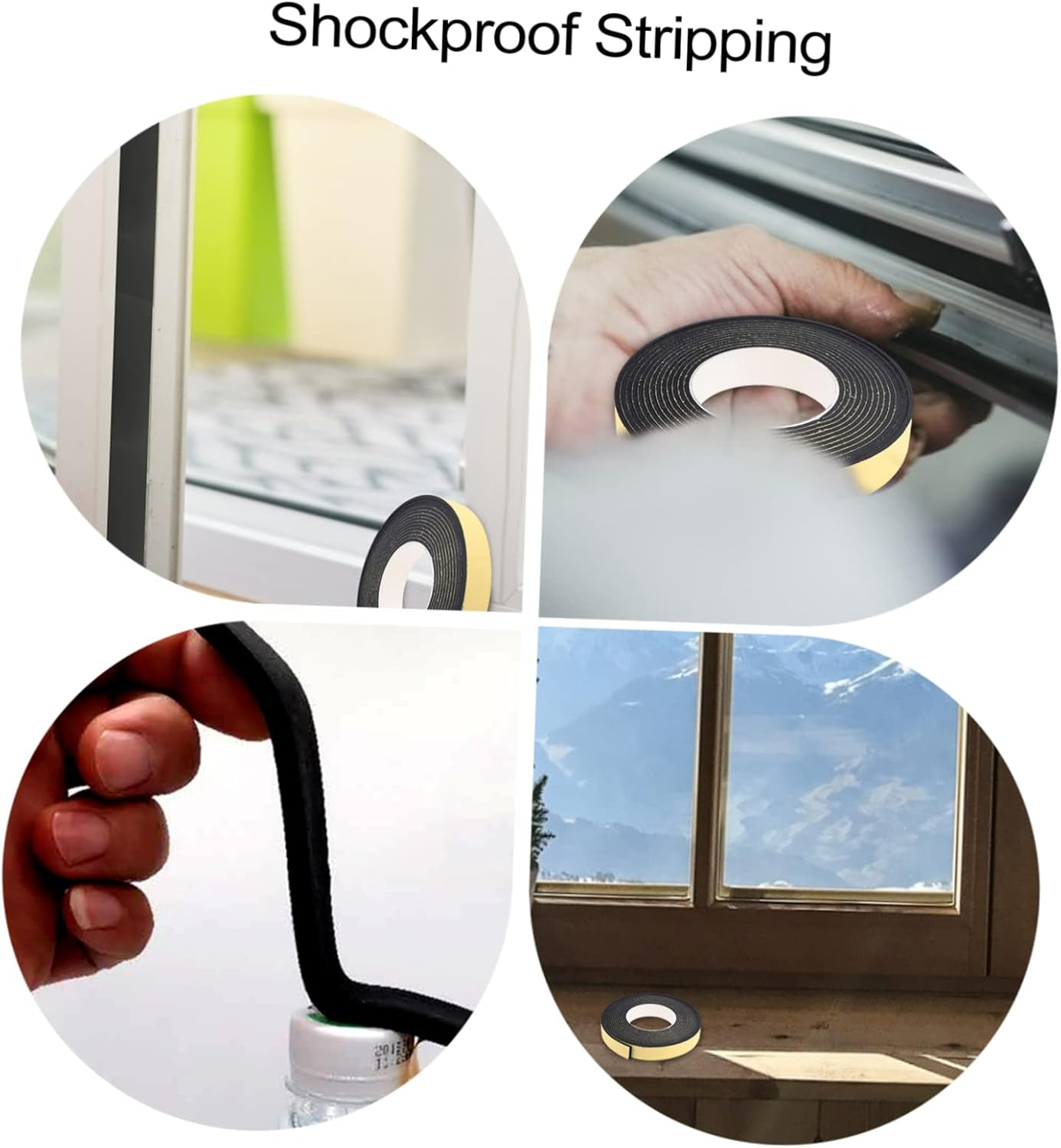 Eva Adhesive Sponge Tape Window Seal Strip Soundproof Padding Tape for Doors and Windows 2Pcs 3Mm Thick 25Mm Wide 5M Long Seal Strip for Home image number 1