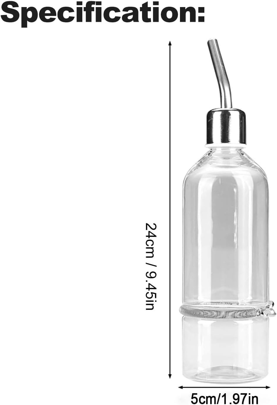 Lxcshljx 2Pcs Pet Cage Water Bottle No Drip, Small Animal Drinking Bottles, Parrot Water Feeder, Hanging Automatic Water Feeding Bottle, Water Dispenser Bottle for Rabbit Guinea Pig Squirrel Hamster image number 4