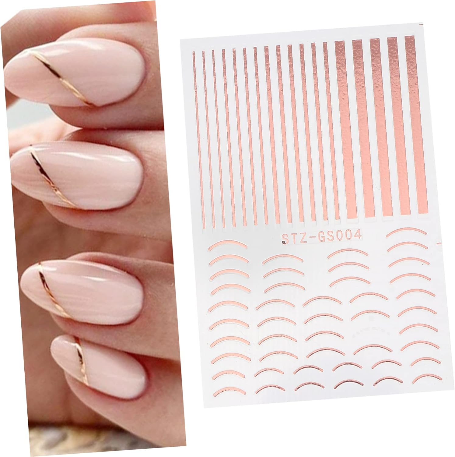 6Pcs Nail Art Stickers Women DIY Nail Decors Simple Decals for Girls Boys and Girls