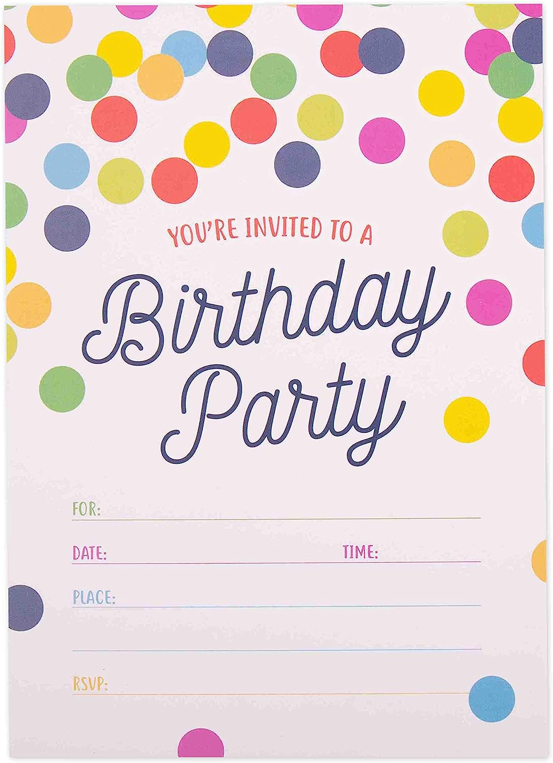Invitations for Birthday Party - 20 Cards with Envelopes image number 3