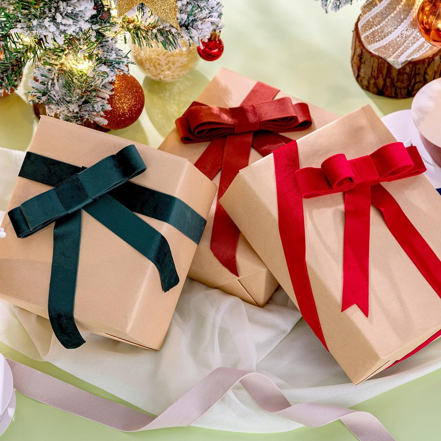 CHUQING Velvet Ribbon,Dusty Blue,1Inch Single Face Thin Velvet Ribbons for Gift Wrapping Wedding Hair Bows Choker Bouquet,10 Yards image number 2