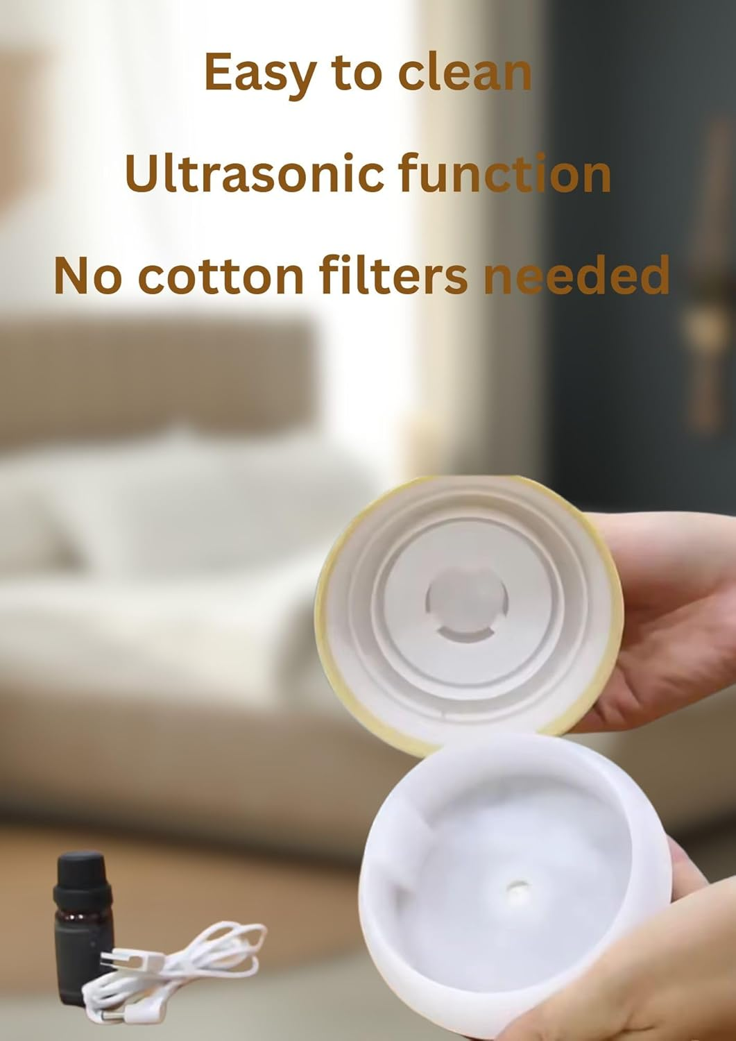 Mini Diffuser Humidifier, Essential Oils Aromatherapy Diffuser, 160Ml Ultrasonic Diffuser, Atomization Humidifier (Dark Wood Grain). No Filter Needed image number 3