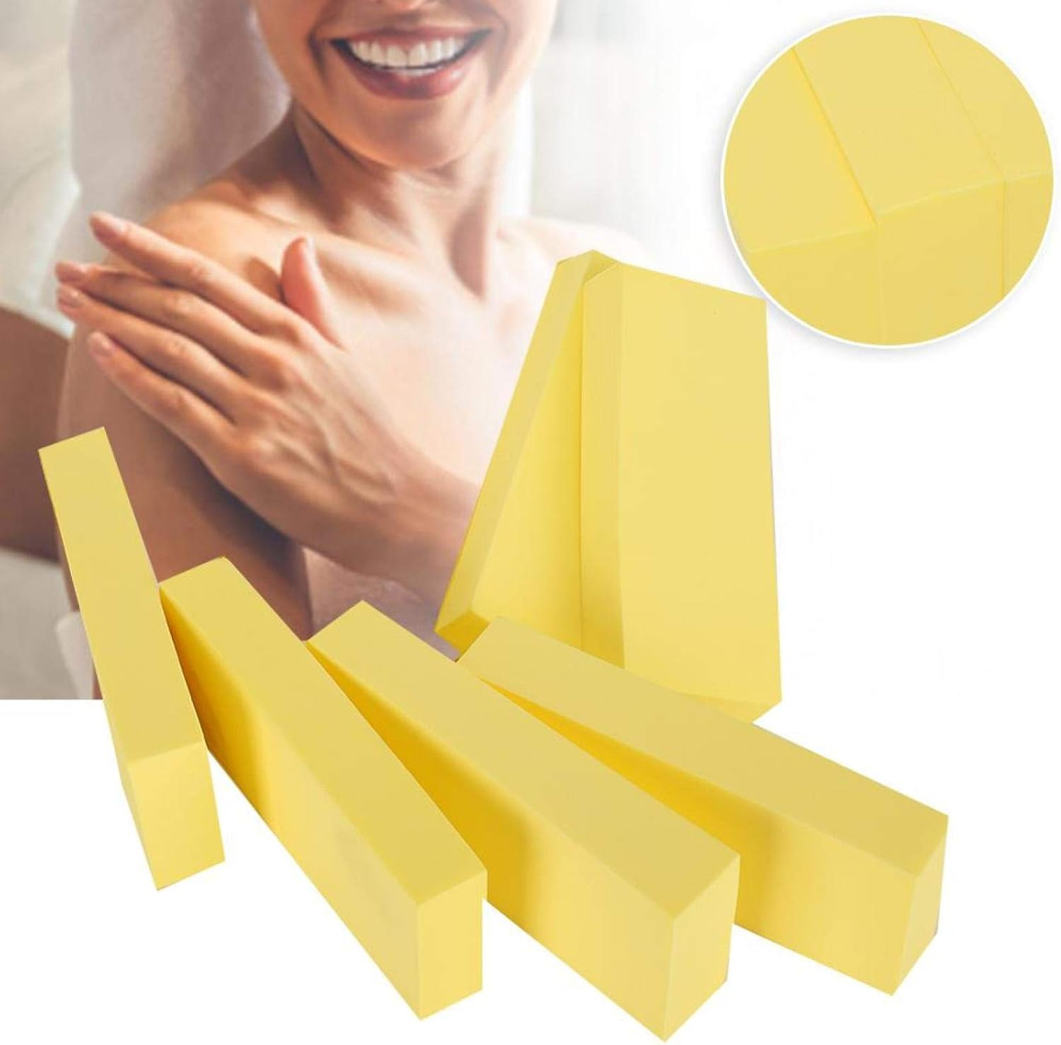 Bath Sponge for Shower Exfoliating Bath Sponge, Body Scrub Sponge, Exfoliator Body Sponge Soothing Body Sponge for Bathroom for Household(Large Yellow)