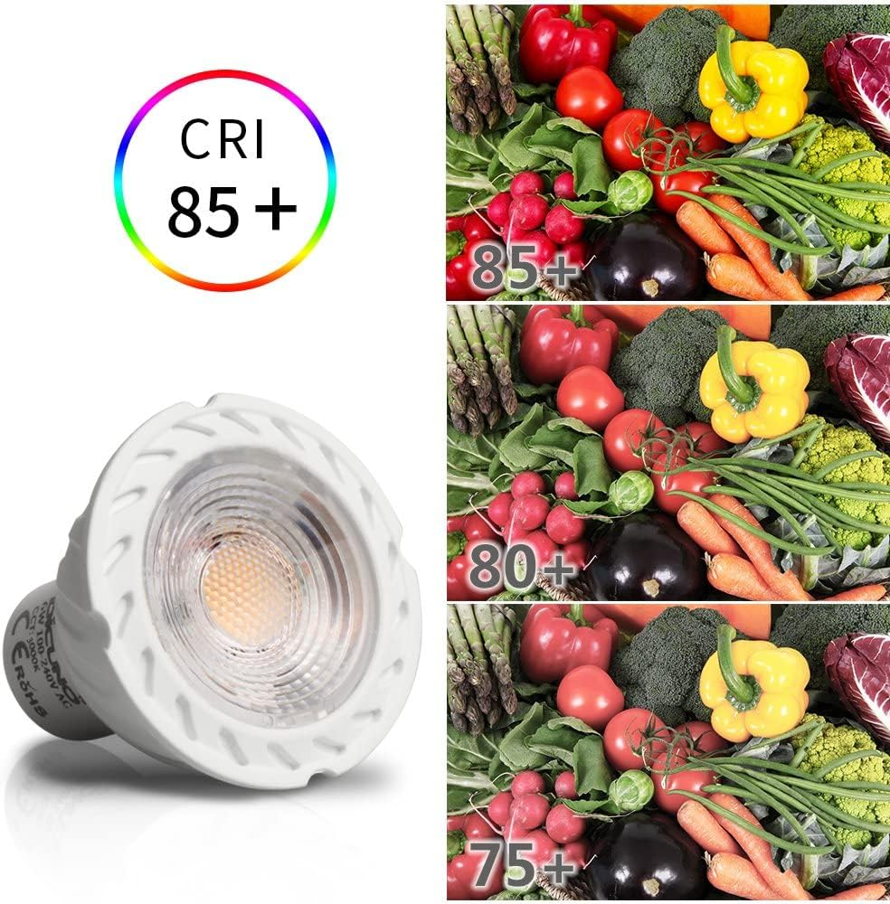 Dicuno GU10 LED Bulb, 6W 600LM, 60W Halogen Equivalent, Warm White 3000K, MR16 Spotlight Bulbs, AC100-240V, Non-Dimmable, Energy Saving, 6-Pack image number 2