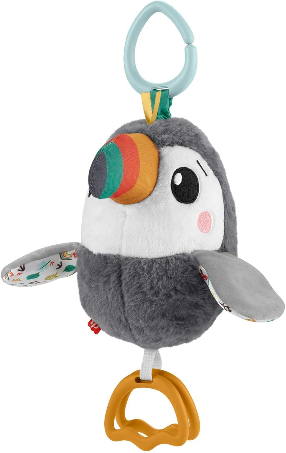 Fisher-Price Plush Tukan Stroller Toy: Wing Flapping Action, Sensory Details, Easy Attachment, for Newborns image number 5
