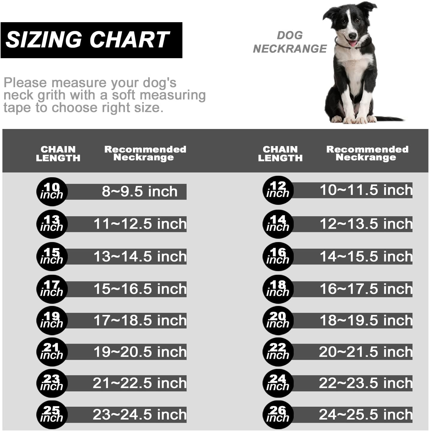 W/W Lifetime Dog Chain Collar Walking Collar with Design Secure Buckle 19MM Black Cuban Link Strong Heavy Duty Chew Proof Chain(19Mm, 10") image number 3