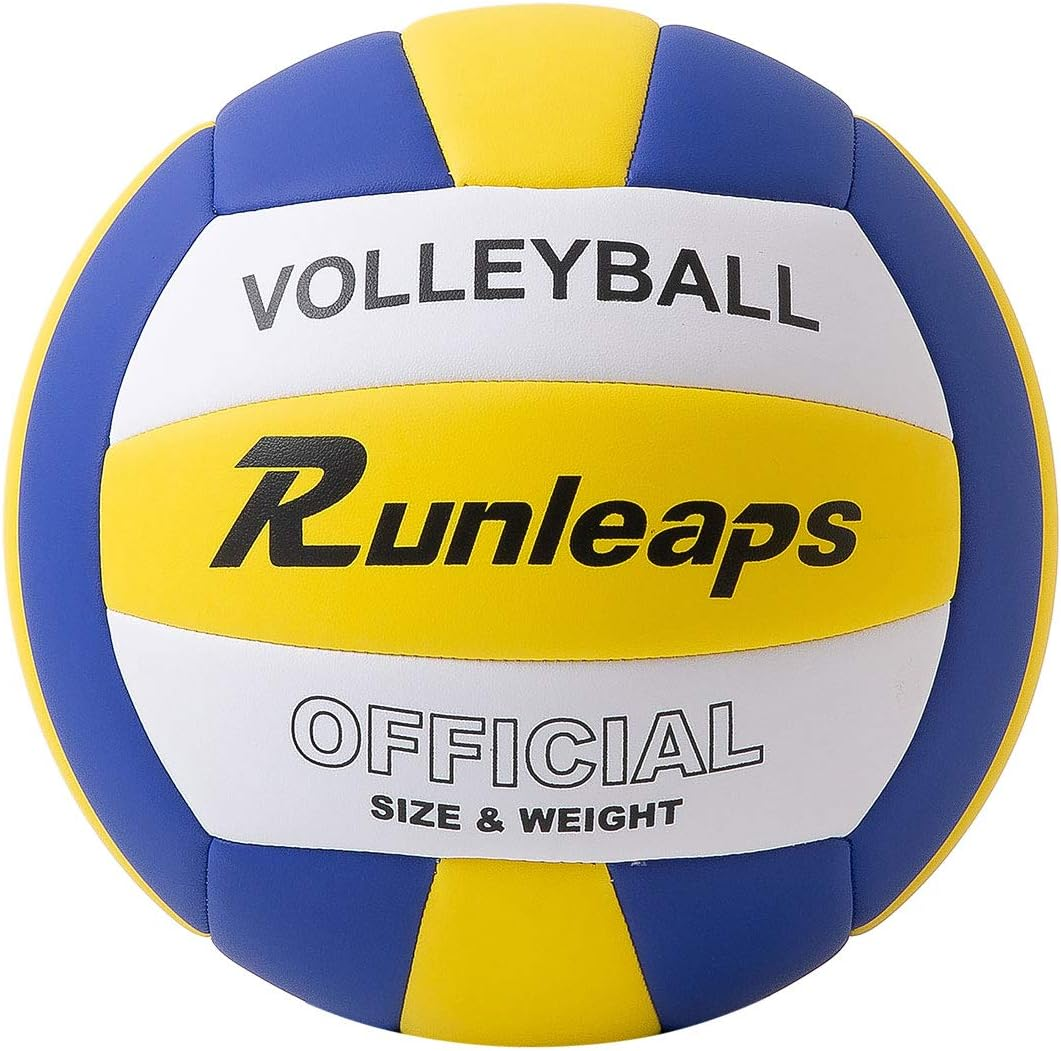 Runleaps Volleyball, Waterproof Indoor Outdoor Volleyball for Beach Game Gym Training (Official Size 5)