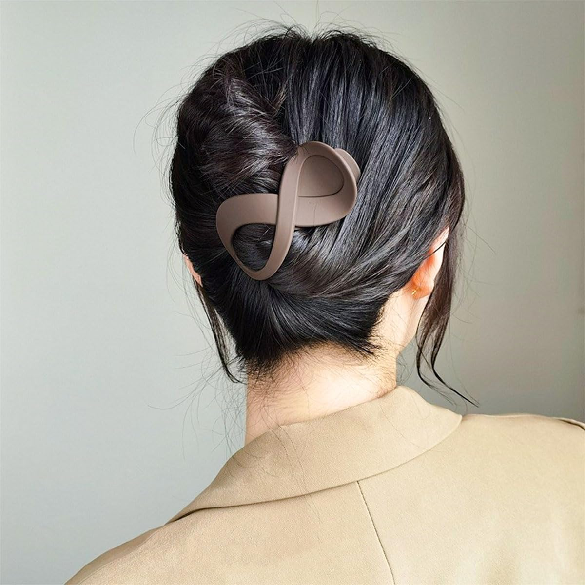 4 PCS French Concord Curved Hair Claws for Women, 3.35 Inch Volume No Slip Grip Banana Clamps for Strong Hold Hair Styling Accessories image number 3