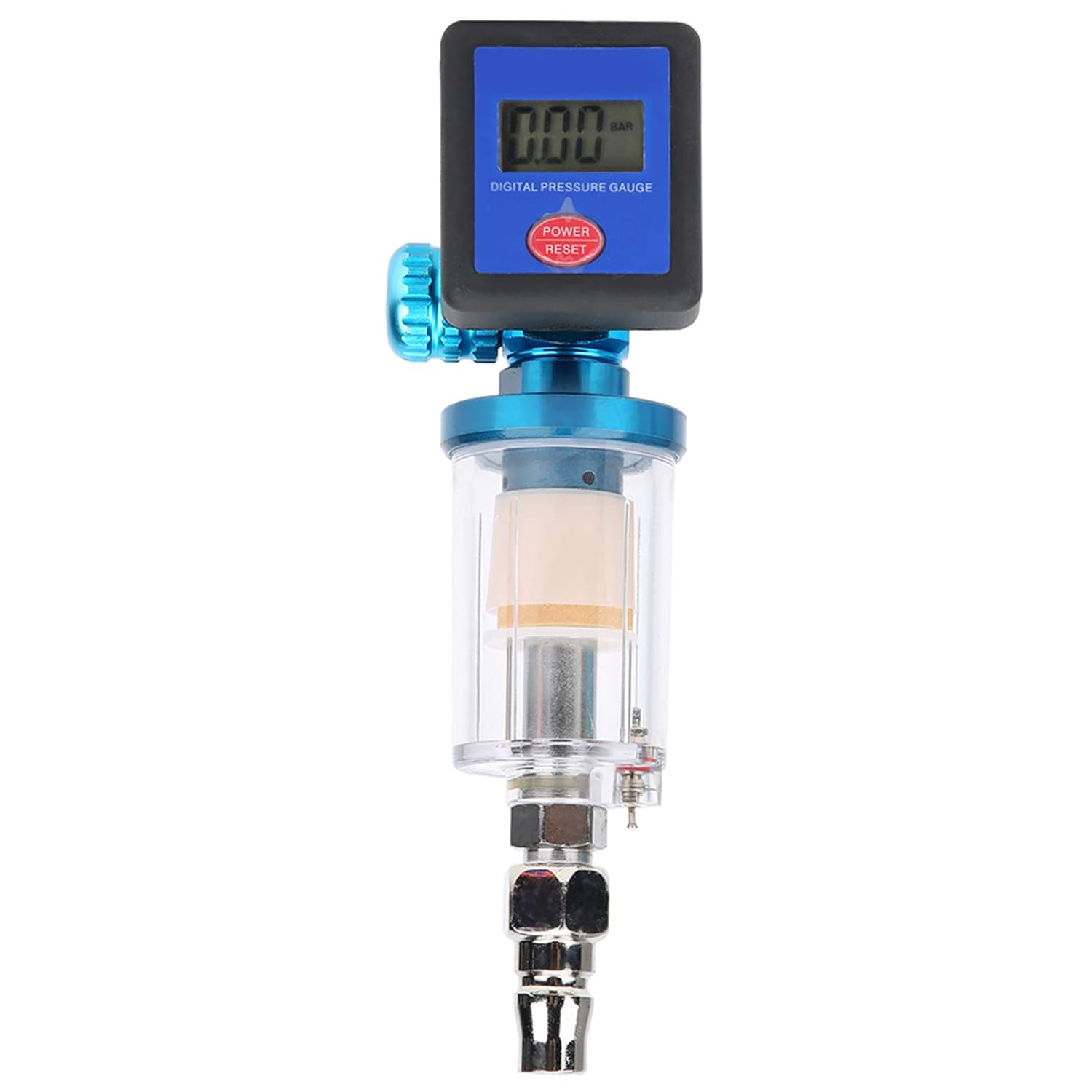 Digital Airflow Regulator for Air Compressor, 140PSI Inline 1/4 Air Pressure Regulator with Adjustable Valve & Oil Water Filter for Spray, Tire image number 3