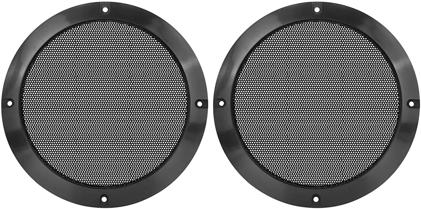 X AUTOHAUX 2Pcs 6.5 Inch Metal Glossy Audio Speaker Cover Mesh Subwoofer Grill Horn Guard Decorative Circle Grille Protector Black image number 4