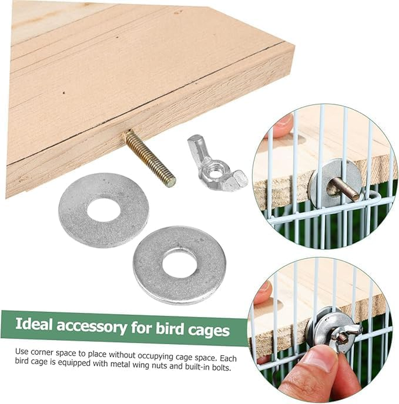 Ksngtixe 2Pcs Natural Wooden Bird Perch Stands, Flat Platform for Small Parrots, Cockatiels & Parakeets - Easy Install Cage Accessories for Playtime, Chewing Fun & Climbing image number 6