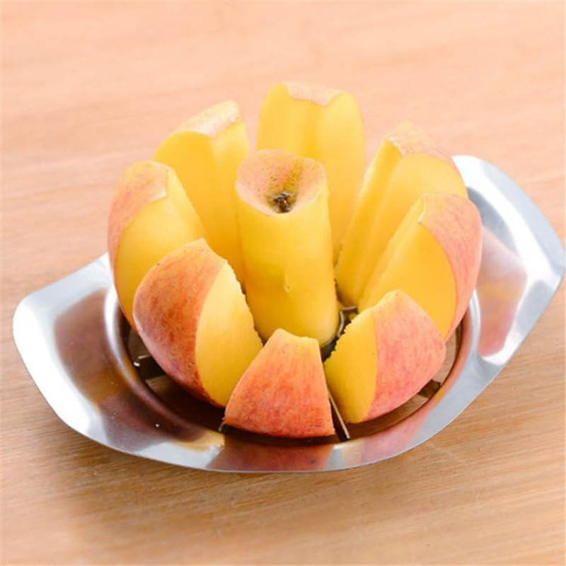 Stainless Steel Apple Slicer and Corer - 8 Blades Heavy Duty Extra Large Apple Cutter- Perfect for Apples, Pears, Pitaya - Easy Grip, Dishwasher Safe, Rust-Resistant, Durable Fruit Slicer (2PCS) image number 4