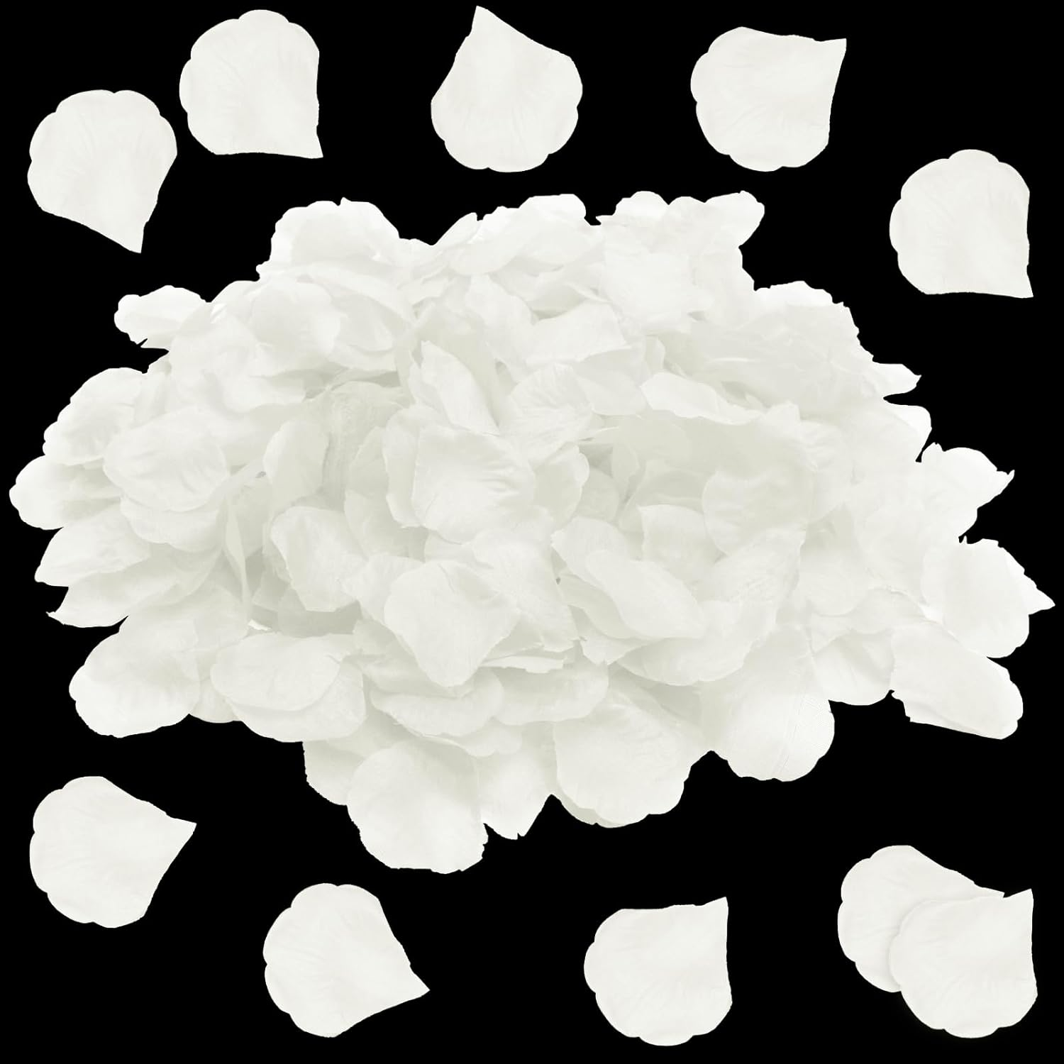 OWLKELA 2000Pcs White Rose Petals, Artificial Flowers, Silk Flowers, Romantic Decoration for Valentine'S Day, Wedding, Christening, Birthday, Romantic Atmosphere