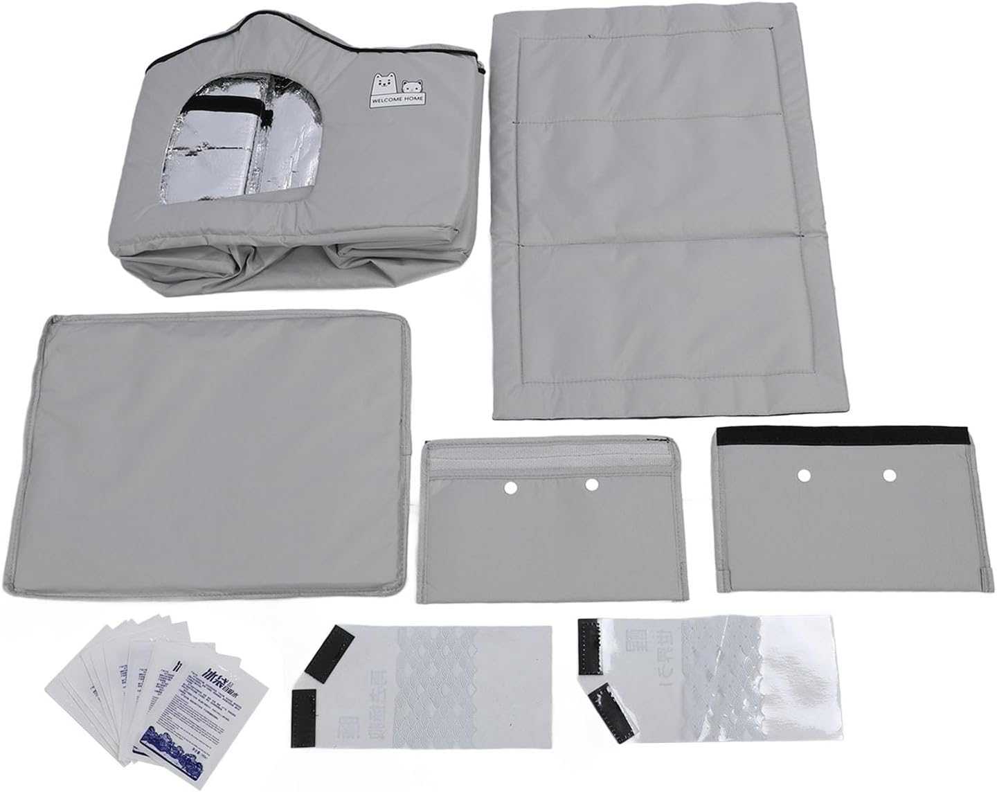 Bewinner Cat Summer House - Oxford Cloth 360&deg; Powerful Cooling Effect Cat Cooling House, Waterproof Cat House with 10 Ice Packs for Cats Dogs, Outdoor Indoor (L) image number 2