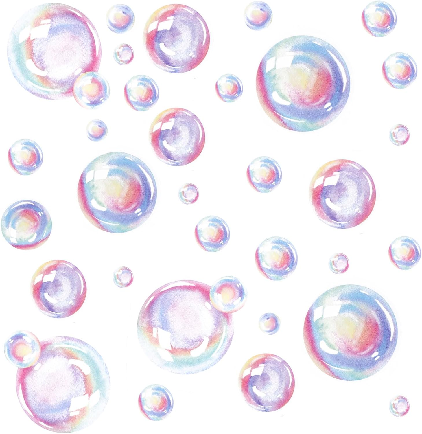 2 Sheets Bubble Wall Decals, Colorful Bubbles Wall Stickers Cutouts Ocean Bubble Wall Stickers under the Sea Birthday Party Decorations for Kids Room Bathroom Wall Mermaid Theme Party image number 3