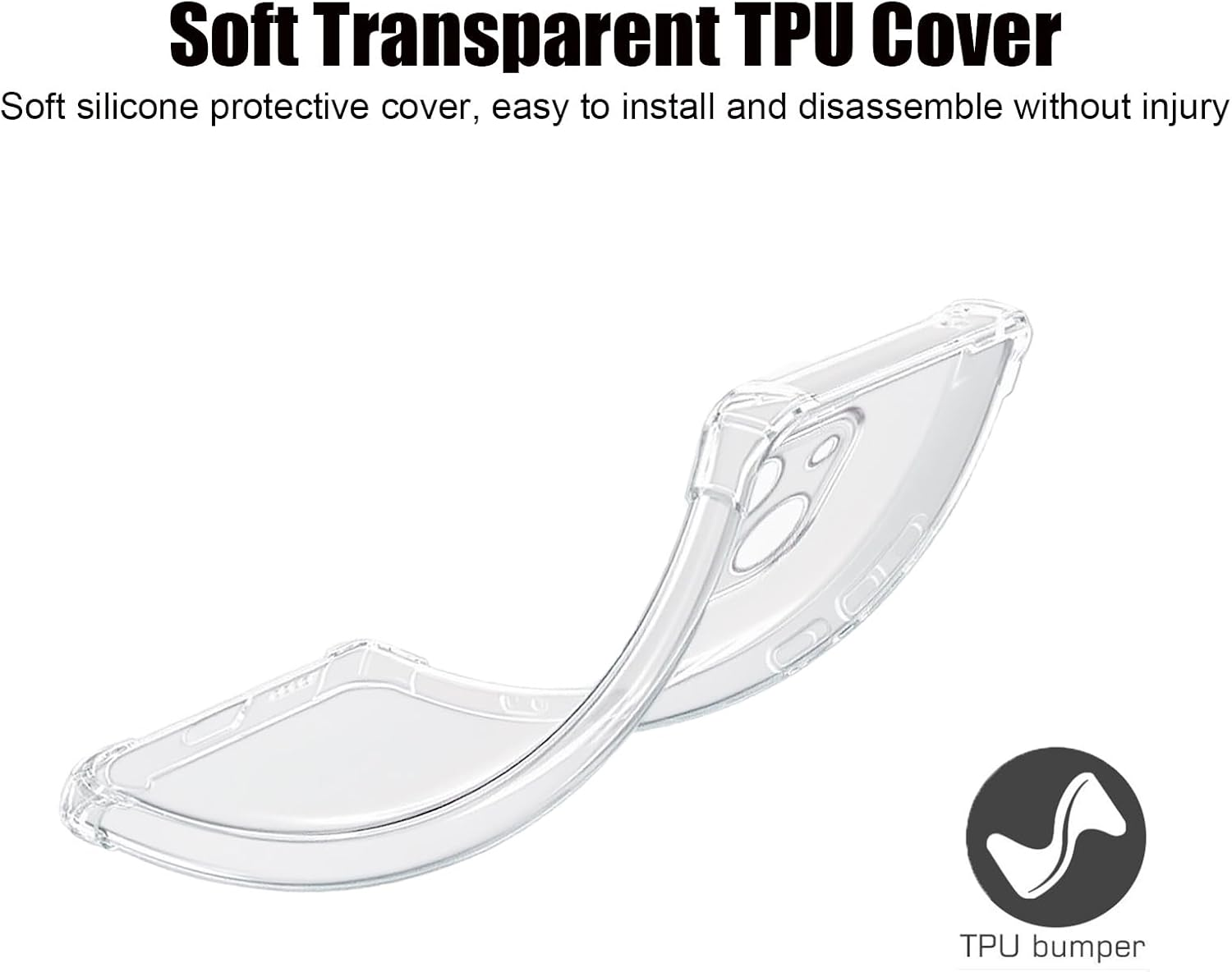 Vonzuda Case for Iphone 13 6.1-Inch with Camera Protection, Ultra Slim, Shockproof, Anti-Yellowing, Scratch-Resistant (Clear) image number 2