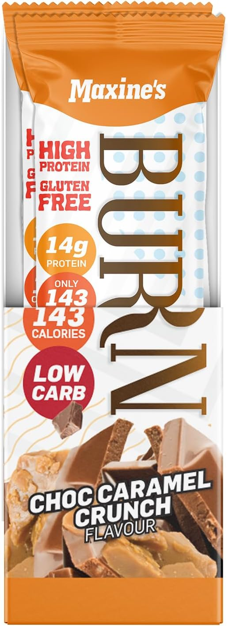 Maxine'S Burn Fat Burning Protein Bars, Caramel Crunch, Box of 12 X 40G Bars image number 4