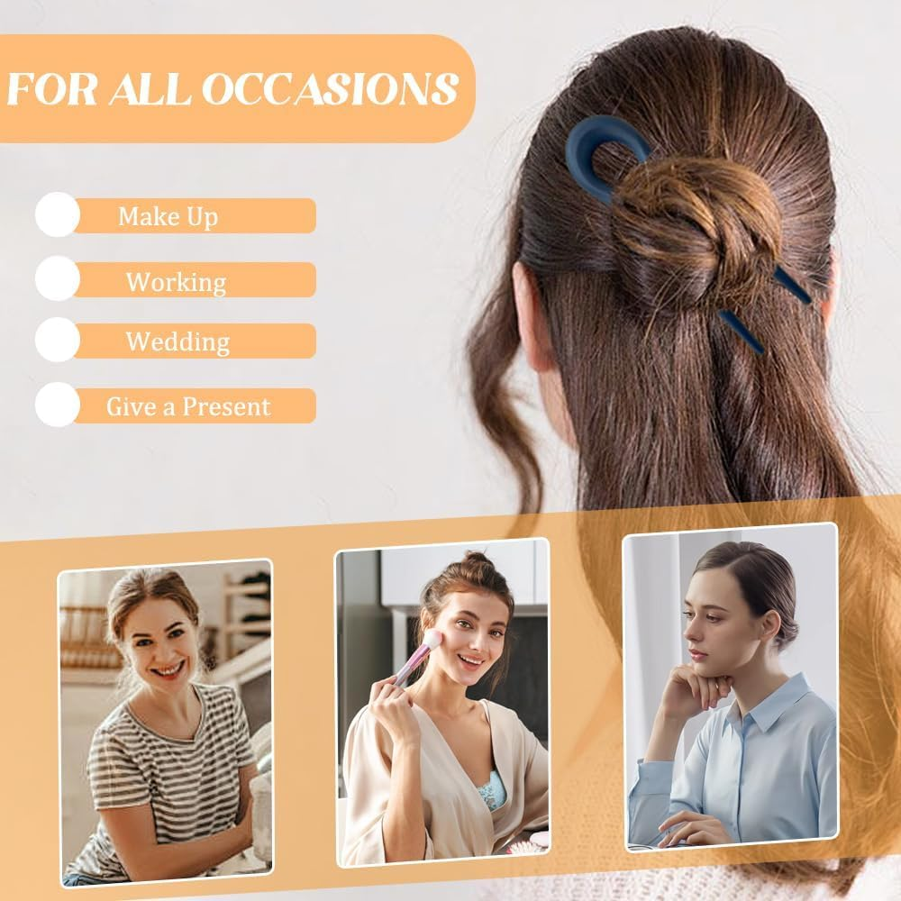 TTPSRY 6 Pcs U-Shaped Hair Fork for Women Bun Holder and Updo Styling Tool Secure and Elegant Design for Everyday or Special Occasions image number 3