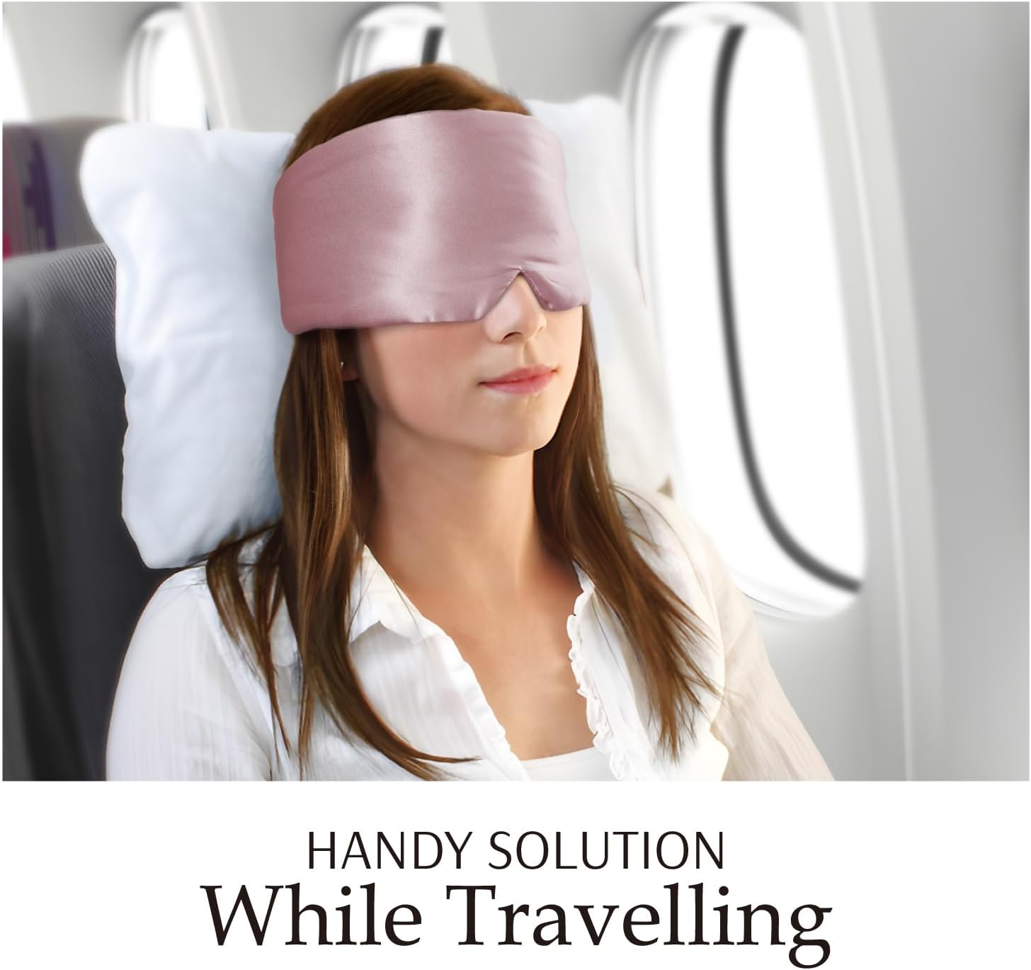 100% Mulberry Silk Sleep Mask Eye Mask for Man and Woman with Adjustable Headband, Full Size Large Sleep Mask & Blindfold for Total Blackout for All Night Sleep, Travel & Nap- Light Plum - Peacock Blue image number 3