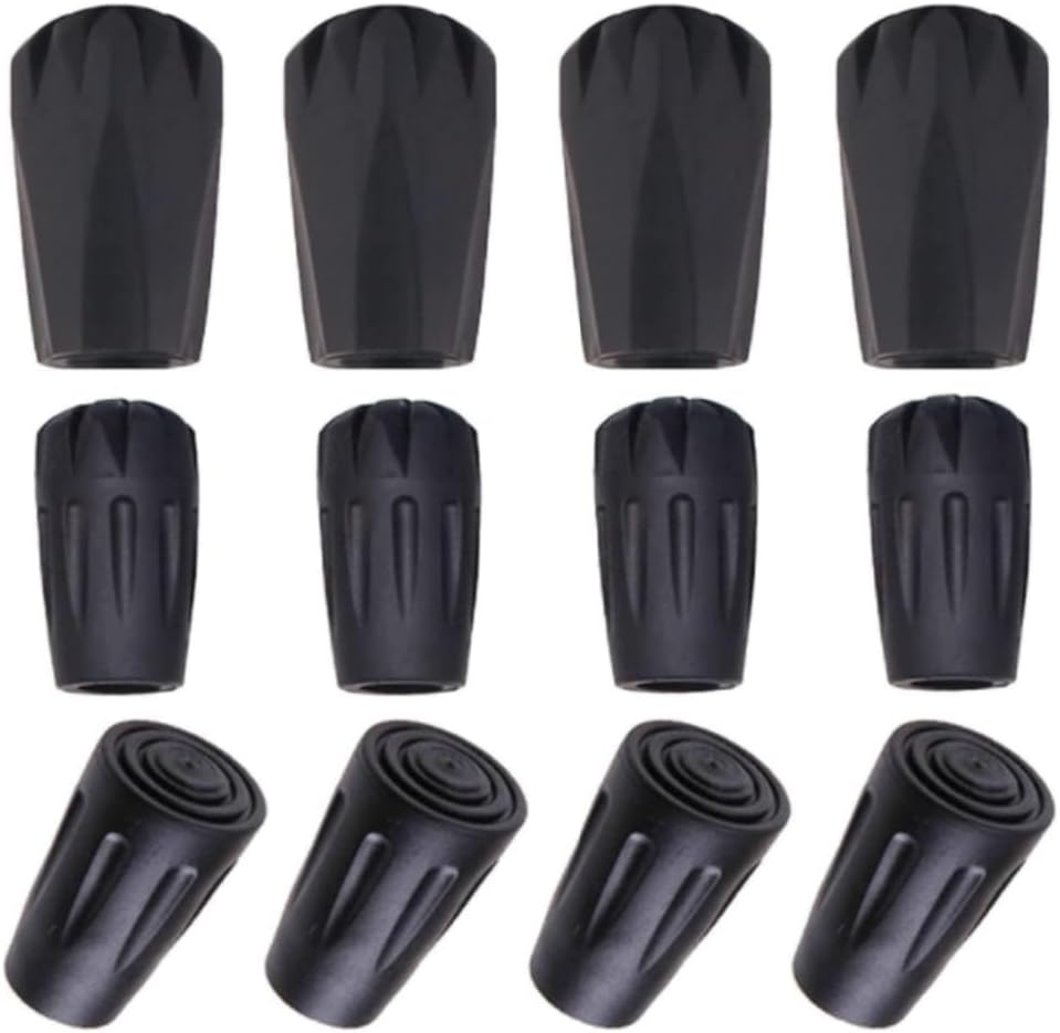3 Different Sizes of Rubber Poles Walking Poles Rubber Tips Trekking Pole Tips,Replacement Feet Rubber Ends Caps Walking Stick Tips Hiking Pole Tips Replacement Cover Anti-Slip Wear-Resistant.(12Pcs) image number 3