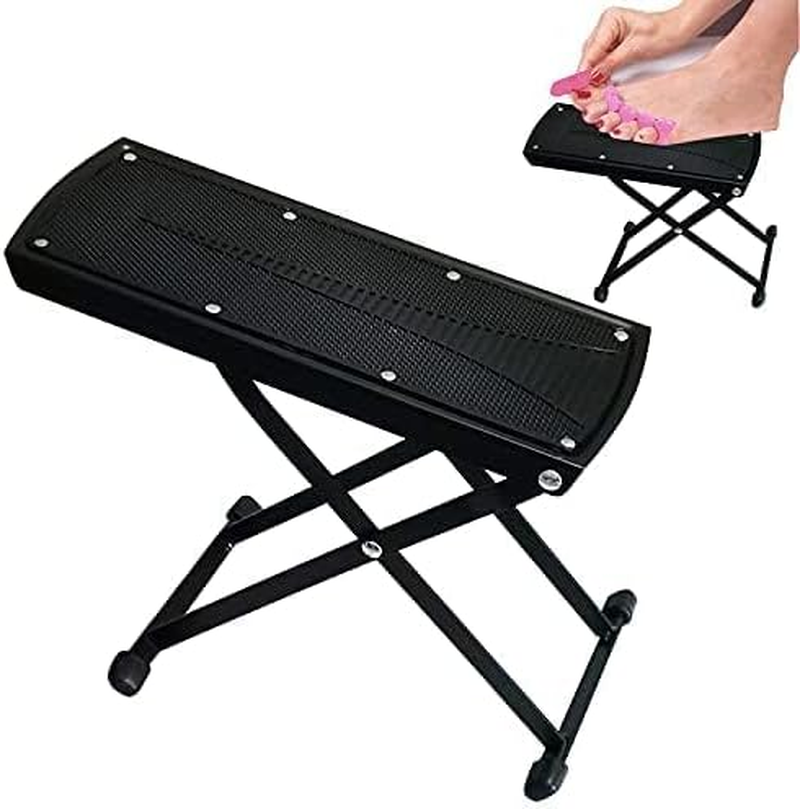 Ztohpyo Foldable Foot Rest, 6-Height Adjustable Spa Foot Stand, Non-Slip Sturdy Foot Care Stand for Easy Home Pedicures, Beauty Pedicure Stool Tool - White image number 2