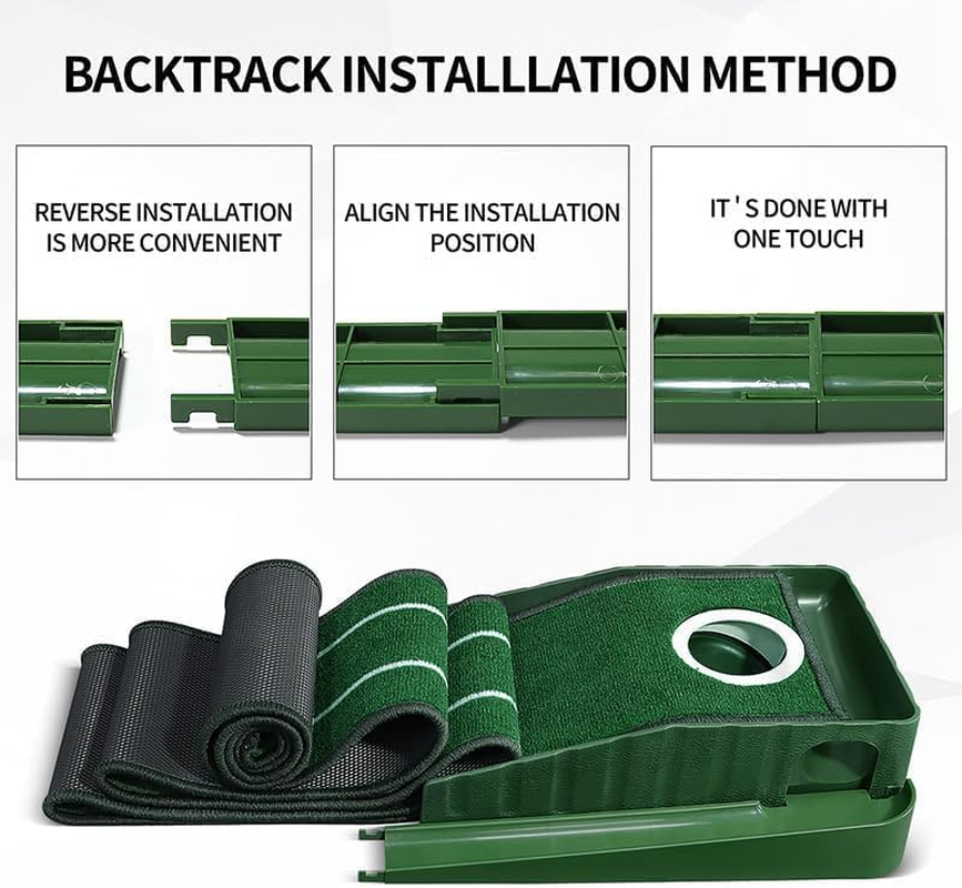 Golf Putting Mat,Golf Practice Mat Indoors with Alignment Guides,Green Set Putting Mat with Auto Ball Return,Perfect for Office,Home or Patio Practice,Golf Gifts for Men Golf Lover image number 5