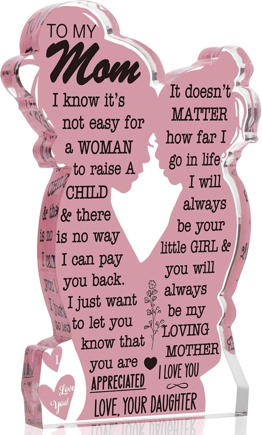 Mom Gifts from Daughter Gift Idea for Mom, Mom Day Gift Cool Mother Day Gifts from Daughter Best Mom Ever Gifts New Mom Single Mom Christmas 2025 Acrylic Plaque Sign 12.7 * 7.6CM