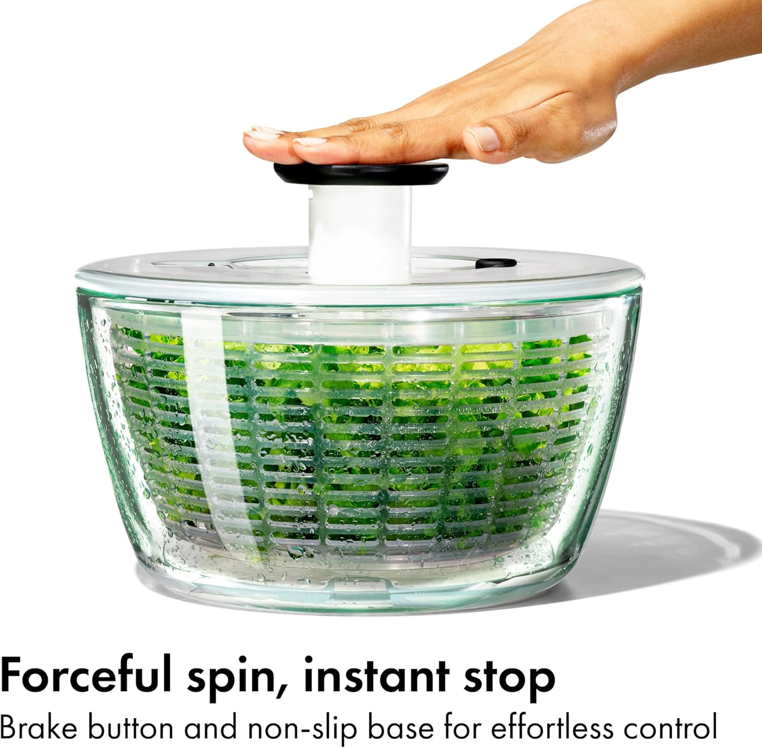 OXO Good Grips Glass Salad Spinner, 4 Litre image number 4