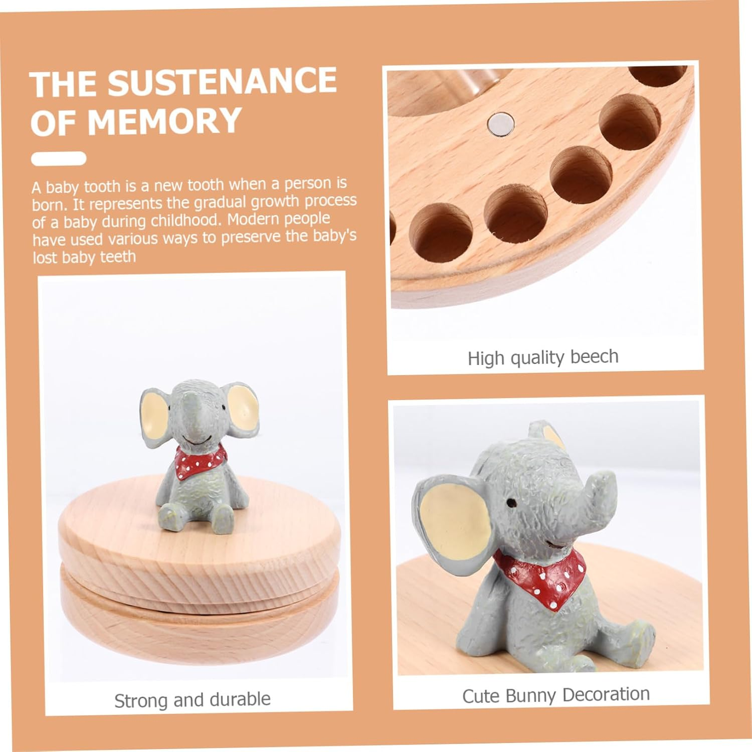 Kisangel 1 Set Teeth Organizer Keepsake Box Deciduous Tooth Holder for with Photo Frame Present for Birthdays Christmas and Year Celebrations image number 1