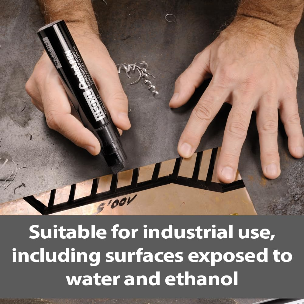 Pentel PEN Jumbo Permanent Marker Chisel Point Black Ink, Box of 6 Markers (N50XL-A) image number 6