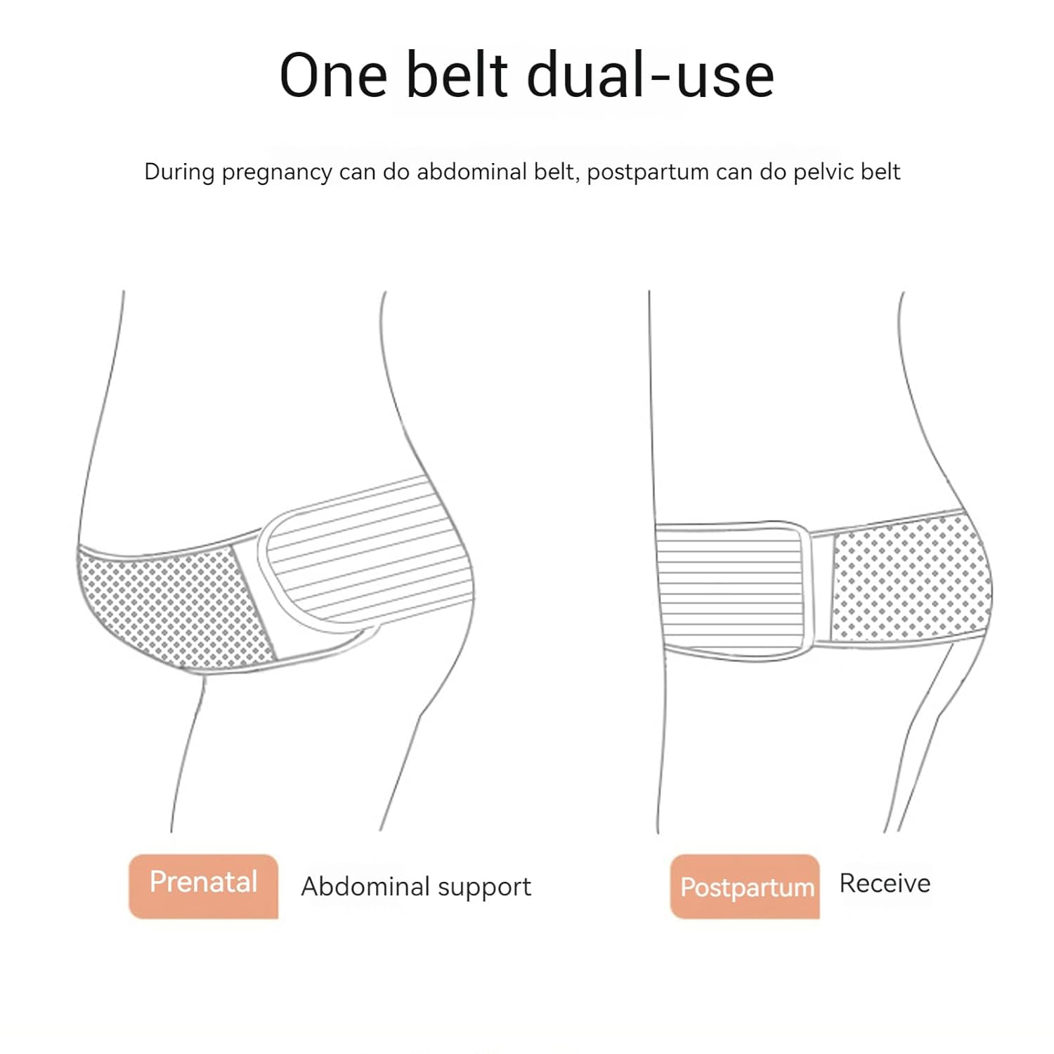 MYLEUS Adjustable Maternity Belly Band,Light and Breathable Pregnancy Belly Support Band,Prenatal Cradle for Baby,For Abdomen, Pelvic, Waist, & Back Pain(One Size,Nude Colour)