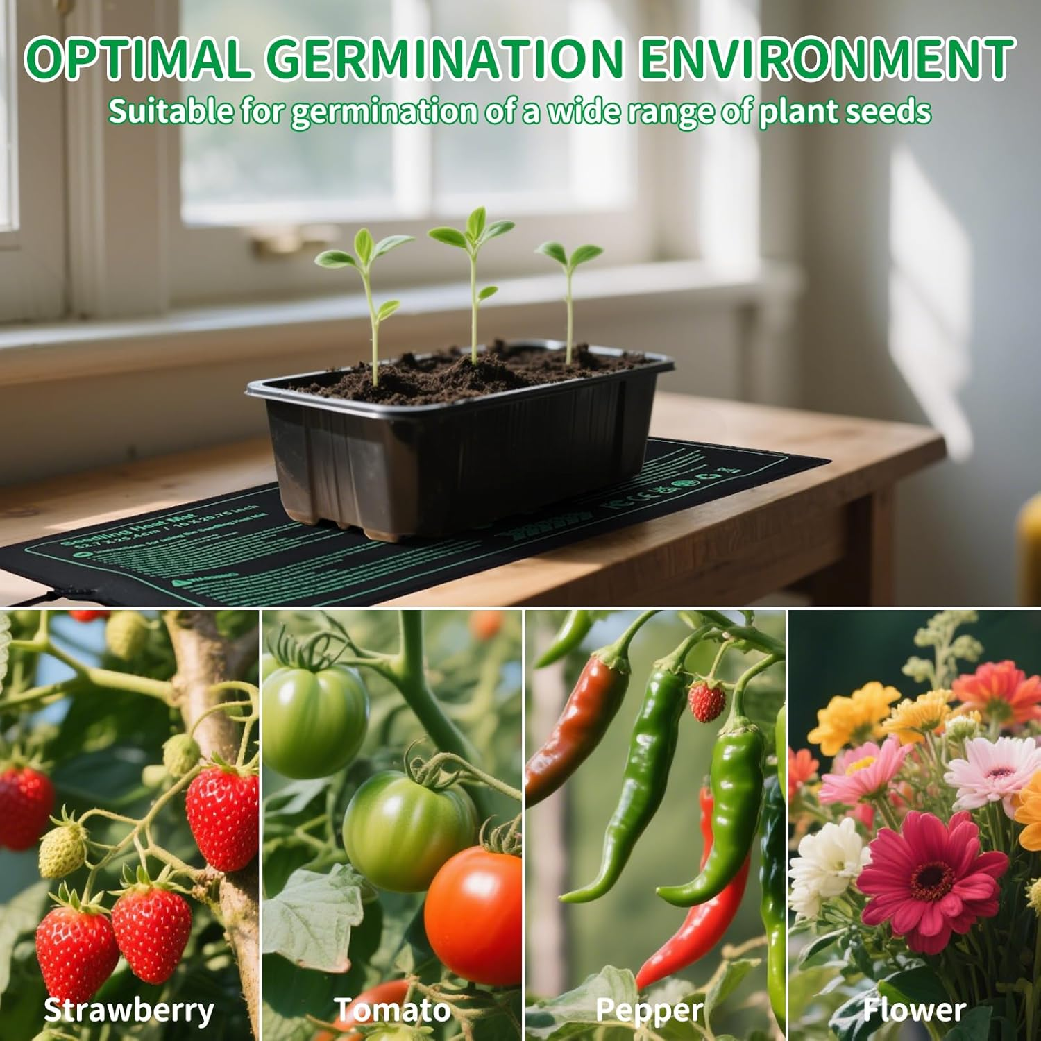 Seedling Heat Mat and Thermostat Controller Combo Set AU Plug for Seed Germination Plant Propagation Warm Hydroponic Heating Pad 52 X 25Cm image number 6