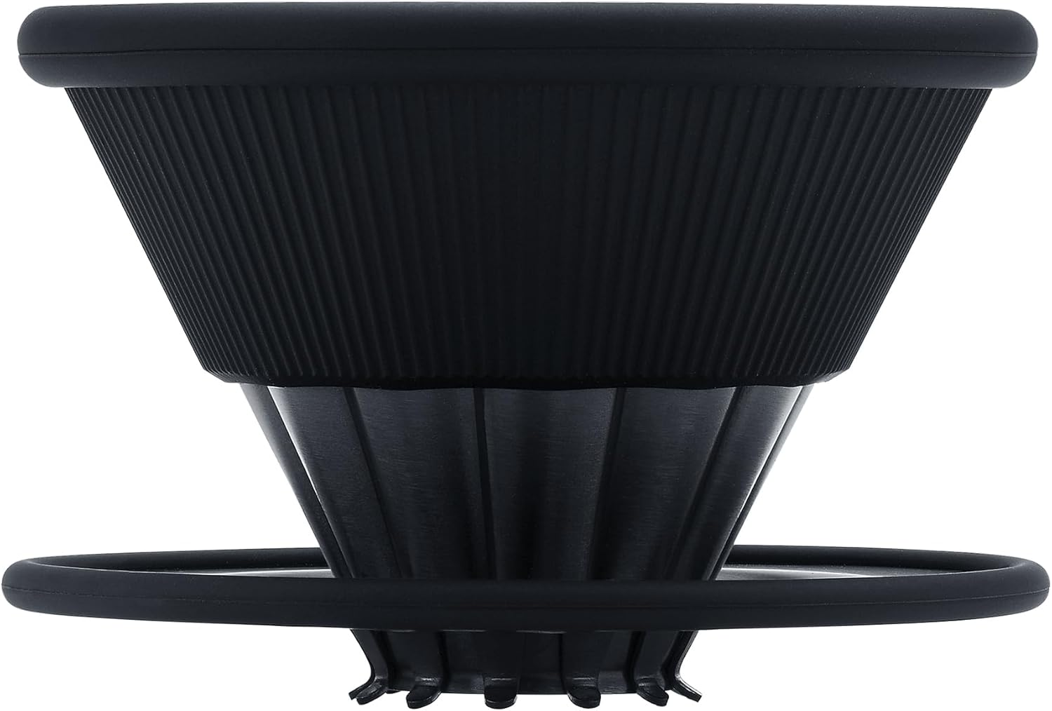 Normcore 2-In-1 Pour over Coffee Dripper, Brews 1-2 Cups Coffee Brewer, Use V60 and Wave Filter Paper Brewer, Titanium Coated 304 Stainless Steel, Black image number 4