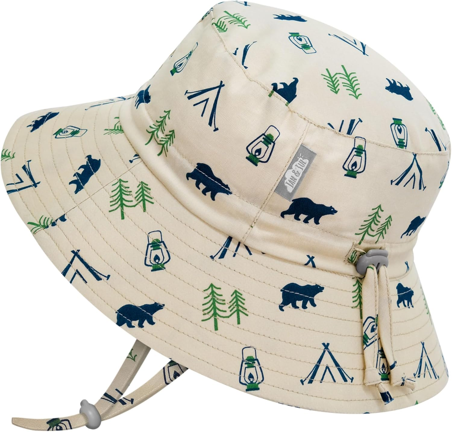 JAN & JUL Kids' Grow-With-Me Sun-Hat UPF 50+ Cotton Bucket for Boys, with Large Brim