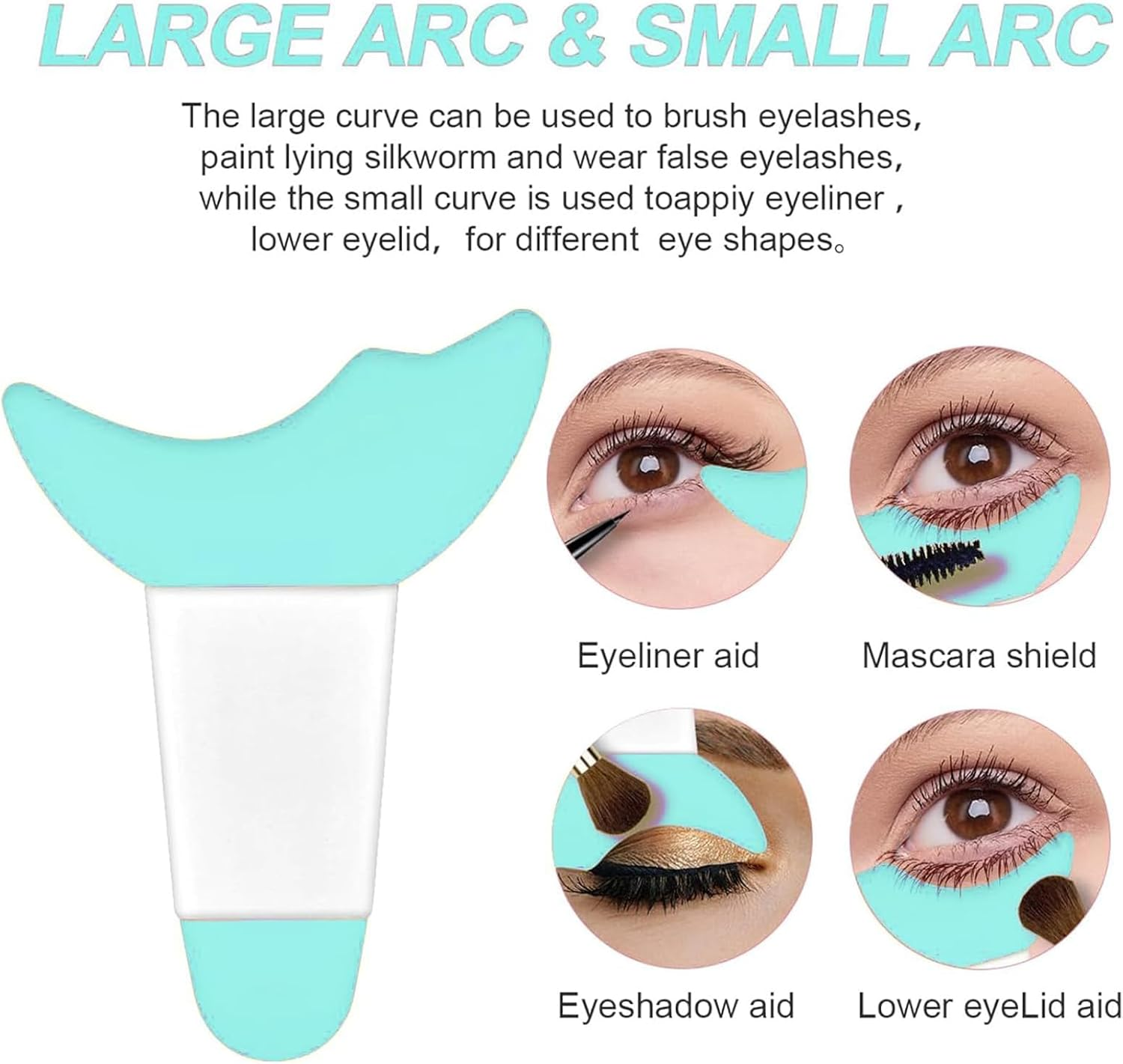 Eyeliner Stencils Tool Kit, 4Pcs Wing Tips, Eyeshadow Baffle, Eyeliner Aid for Beginners & Makeup Masters - Blue image number 2