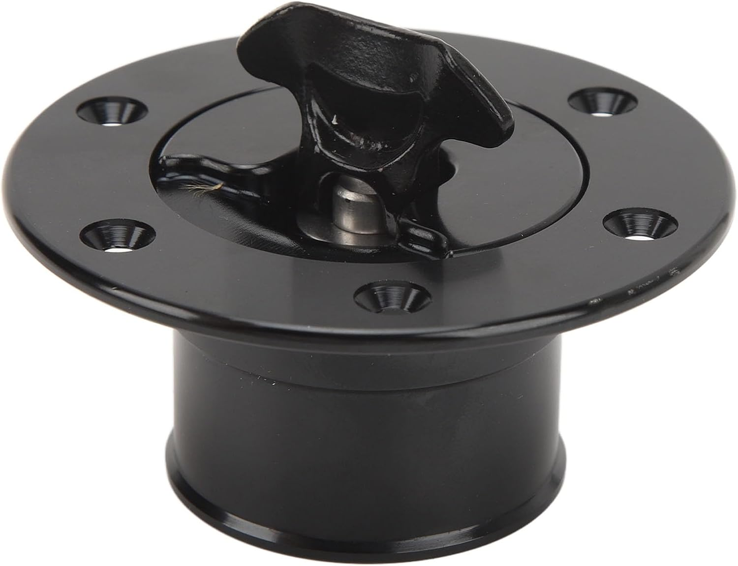 Jiawu Fuel Fill Filler Neck and Cap, ID 39Mm/1.54In Aluminum Alloy Flush Mount Fuel Cell Tank Cap with 6 Bolt Opening, Universal for Car, Black image number 5