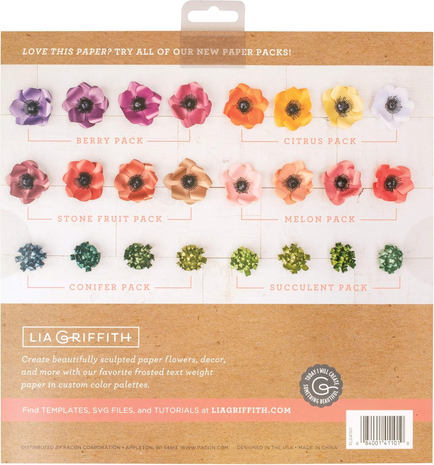 Lia Griffith Frosted Craft Paper, 12" X 12", Melon Pack 20 Sheets image number 4