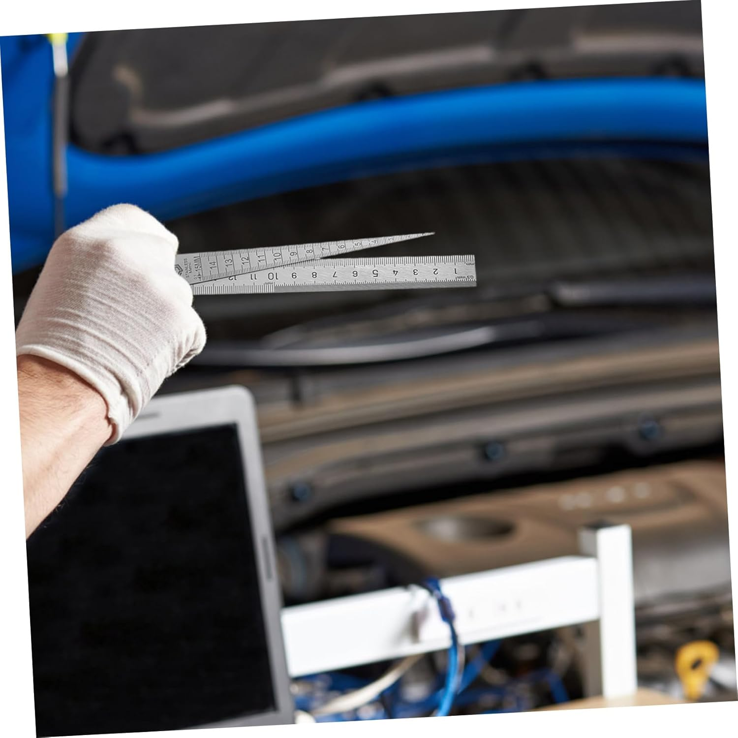 Luxshiny Stainless Steel Gap Measurement Tool Tapered Feeler Gauge for Automotive Use Precision Measuring of 1-15Mm Gaps for Bolt and Wire Thickness Portable 1-Pack image number 2