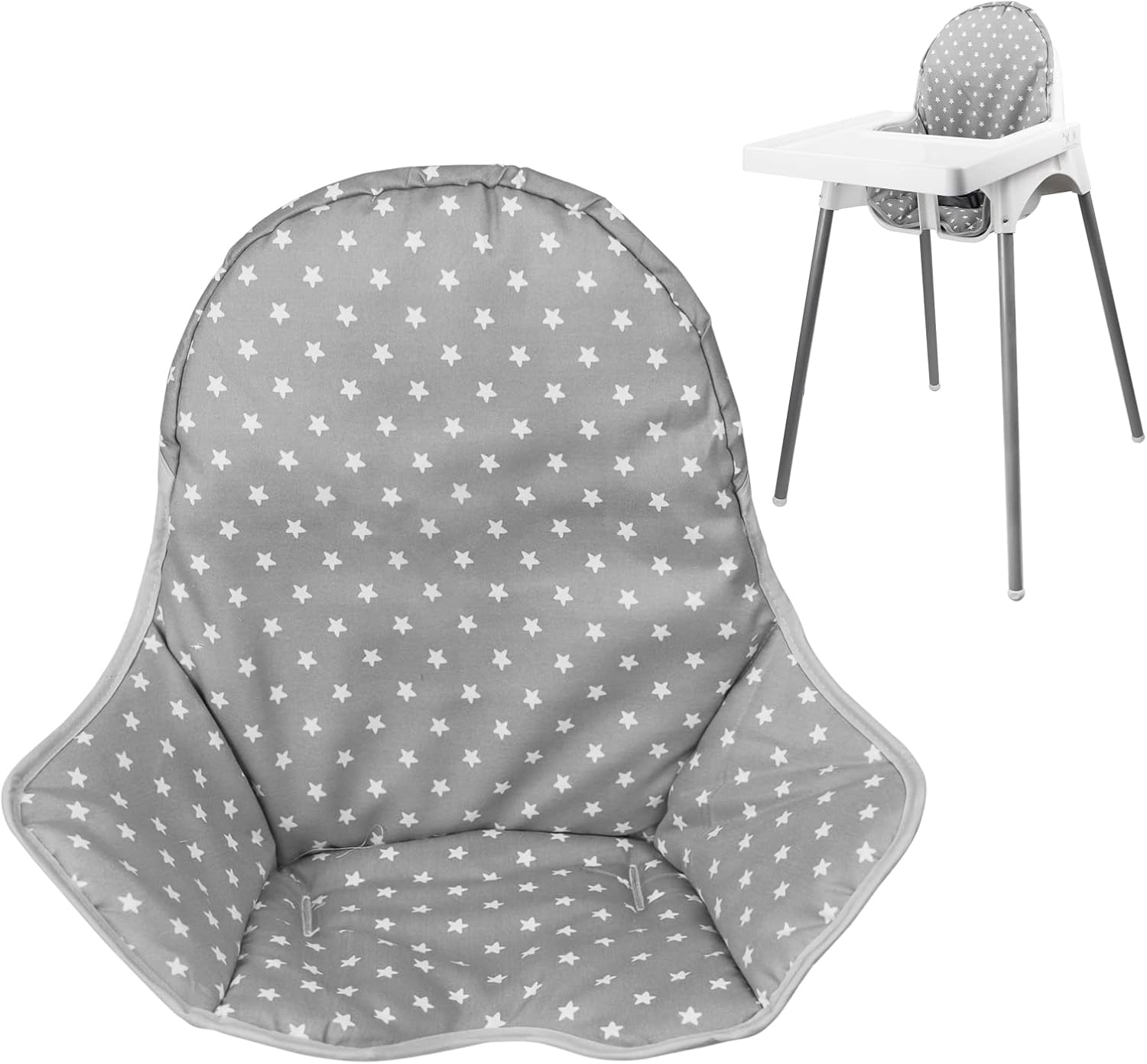 Twoworld High Chair Cushion for IKEA Antilop Highchair, Baby High Chair Seat Cover Liner Mat Pad Cushion for IKEA Antilop High Chair (Fashion Gray)