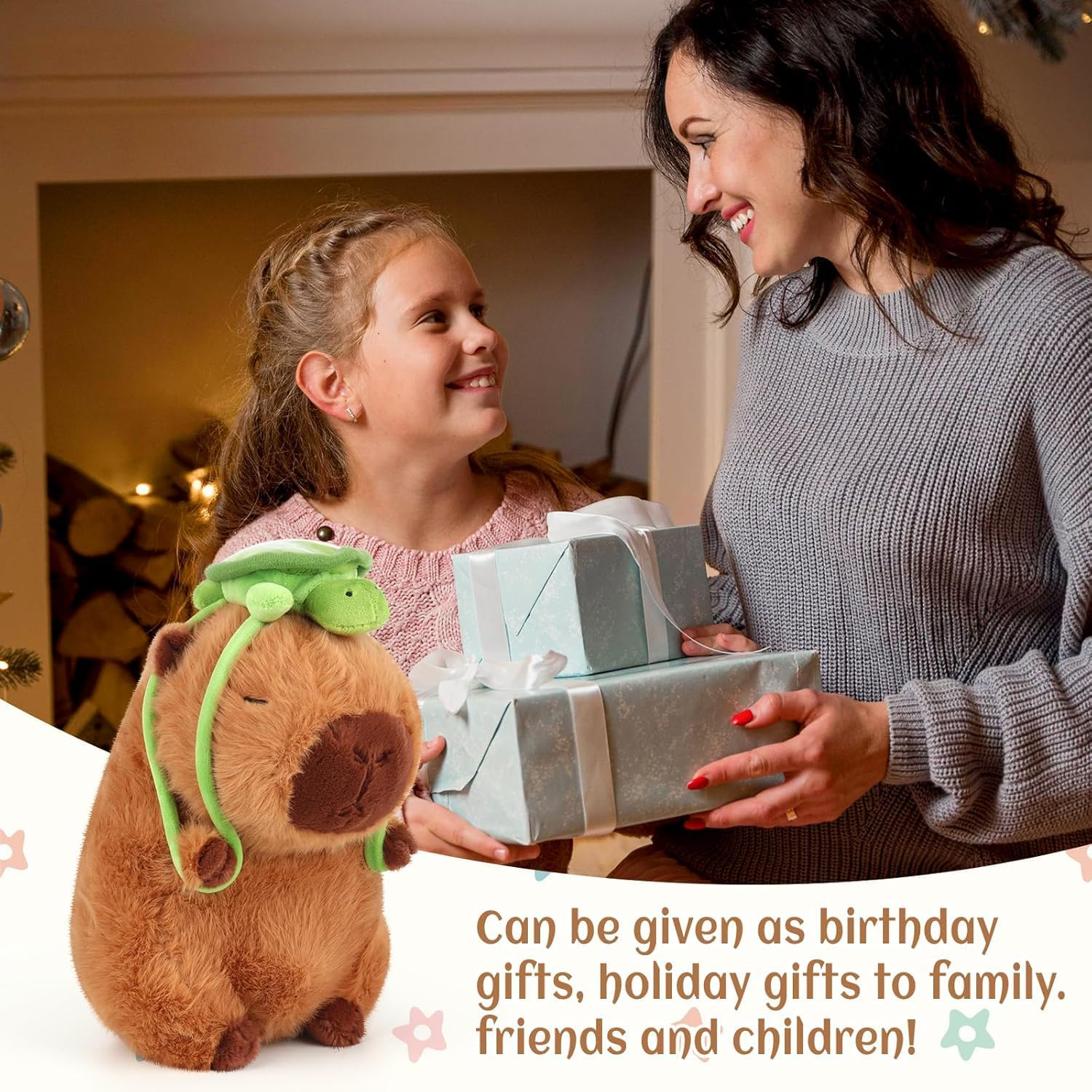 Cute Capybara Stuffed Animal Plush Toy, Soft Capybara Plushies Toy Capybara Doll Pillow Kids Birthday Gifts (25Cm) image number 1